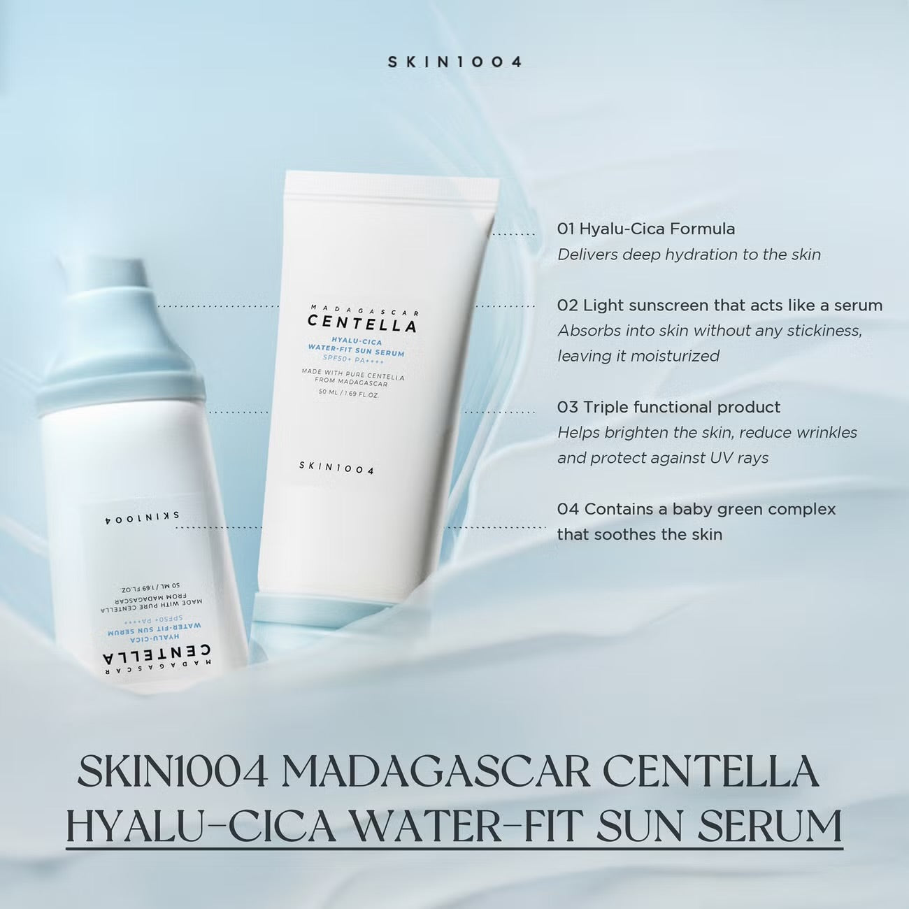 SKIN1004 Madagascar Centella Hyalu-Cica Water-Fit Sun Serum SPF50+ PA++++ 50ml