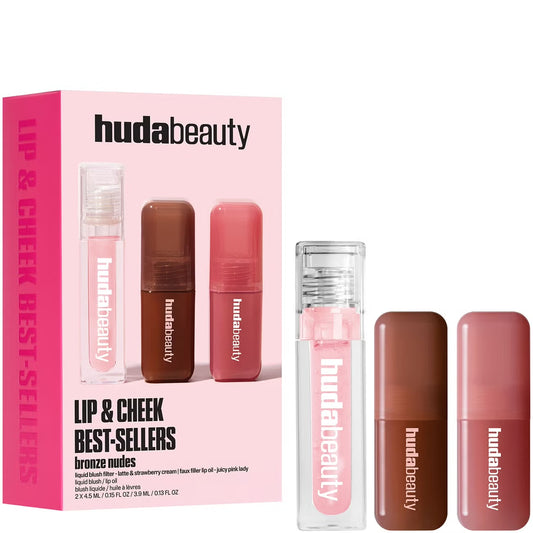 HUDA BEAUTY Bronze Nudes Lip And Cheek Best Sellers