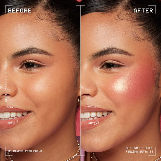 NYX Professional Makeup Buttermelt Powder Blush, up to 12H Wear, Fade and Transfer Resistant - Feeling Butta